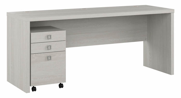 72in W Credenza Desk with 3 Drawer Mobile Pedestal by Bush