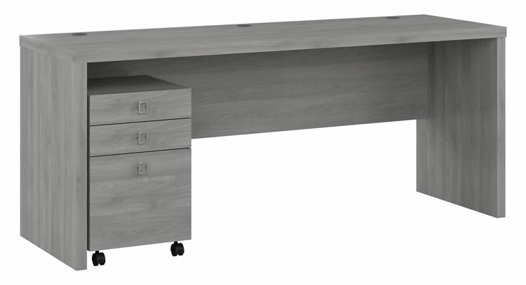 72in W Credenza Desk with 3 Drawer Mobile Pedestal by Bush