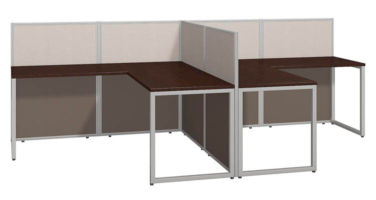 60in W 2 Person L-Desk Open Office with 45in H Panels by Bush