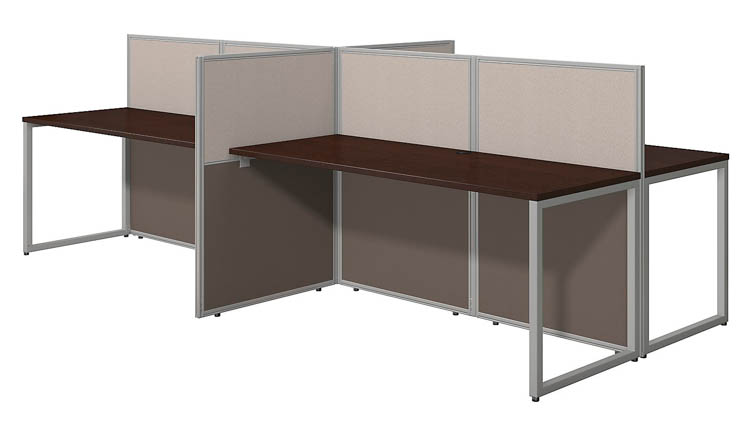 60in W 4 Person Straight Desk Open Office with 45in H Panels by Bush
