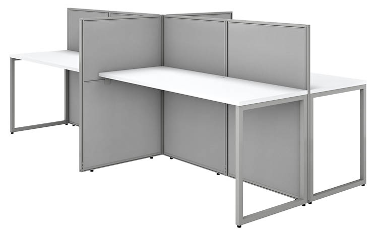 60in W 4 Person Straight Desk Open Office with 45in H Panels by Bush