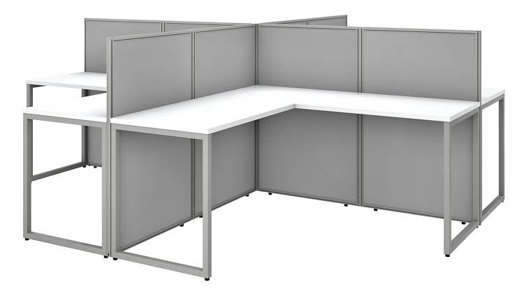 60in W 4 Person L-Desk Open Office with 45in H Panels by Bush