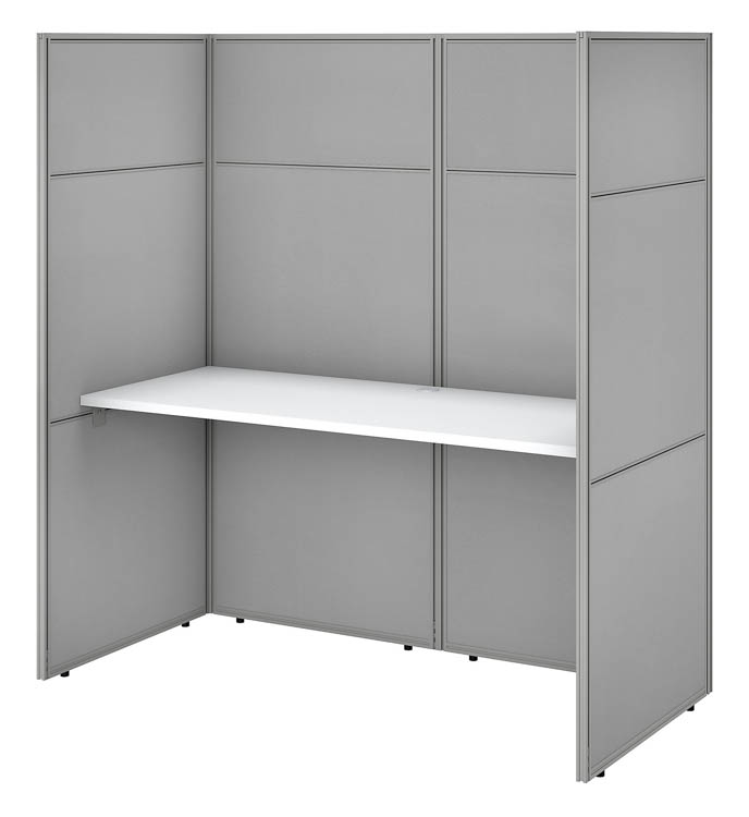 60in W Cubicle Desk Workstation with 66in H Closed Panels by Bush