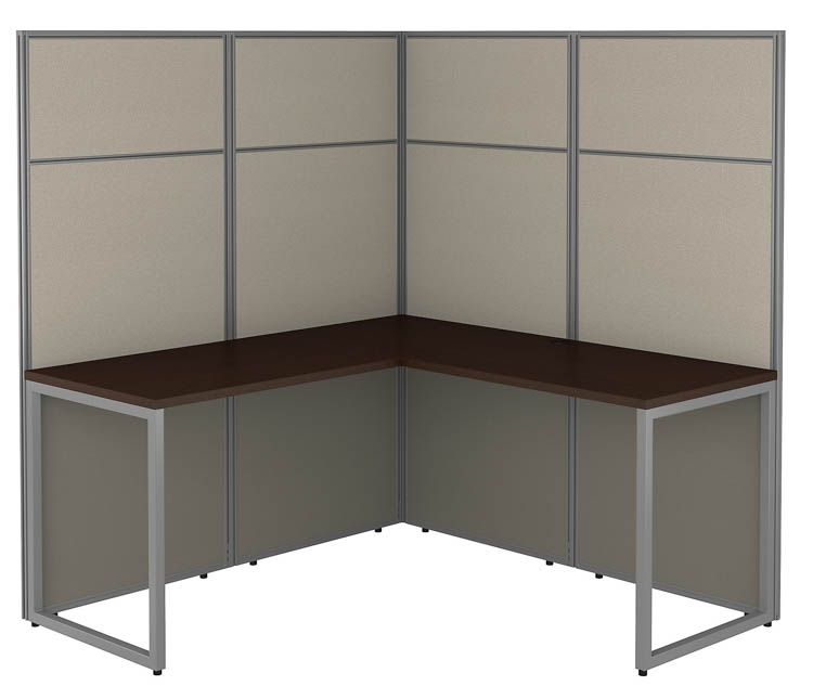 60in W L-Shaped Cubicle Desk Workstation with 66in H Panels by Bush