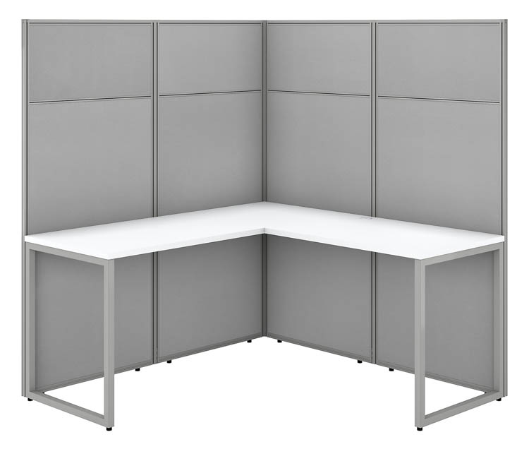 60in W L-Shaped Cubicle Desk Workstation with 66in H Panels by Bush