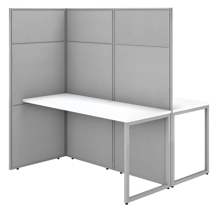 60in W 2 Person Cubicle Desk Workstation with 66in H Panels by Bush
