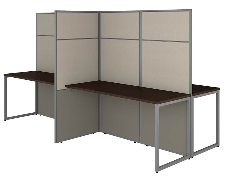 60in W 4 Person Cubicle Desk Workstation with 66in H Panels by Bush