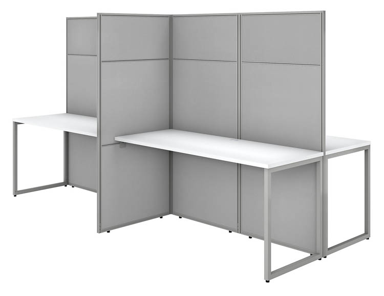 60in W 4 Person Cubicle Desk Workstation with 66in H Panels by Bush