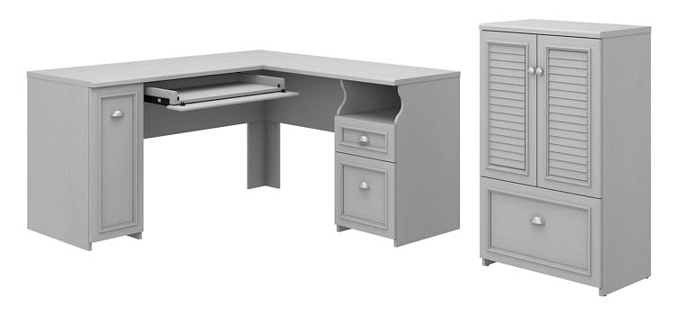 60in W L-Shaped Desk and Storage Cabinet with File Drawer by Bush