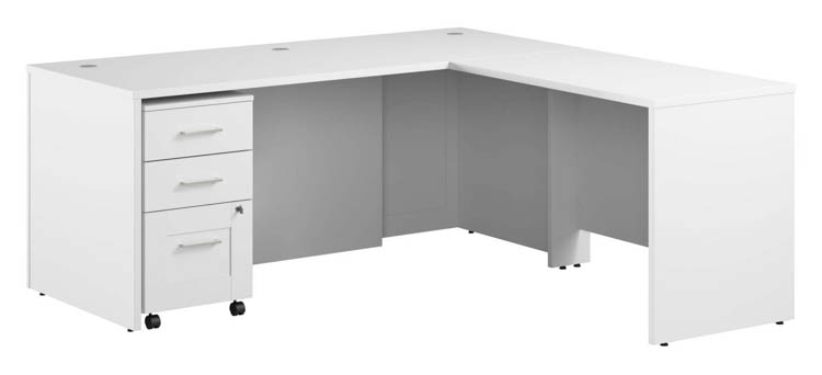 72in W x 30in D Executive L-Shaped Desk with 3 Drawer Mobile File Cabinet by Bush