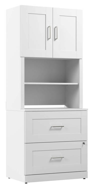 30in W 2 Drawer Lateral File Cabinet with Hutch by Bush