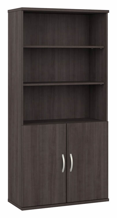 Tall 5 Shelf Bookcase with Doors by Bush