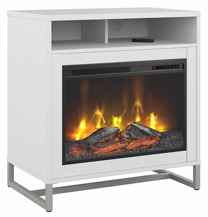 32in W Electric Fireplace with Shelf by Bush