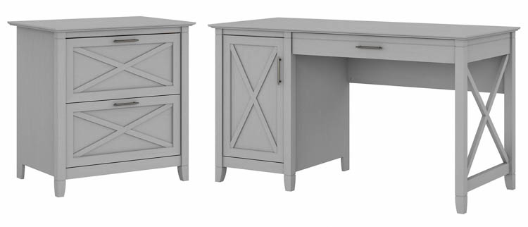 54in W Computer Desk with Storage and 2 Drawer Lateral File Cabinet by Bush