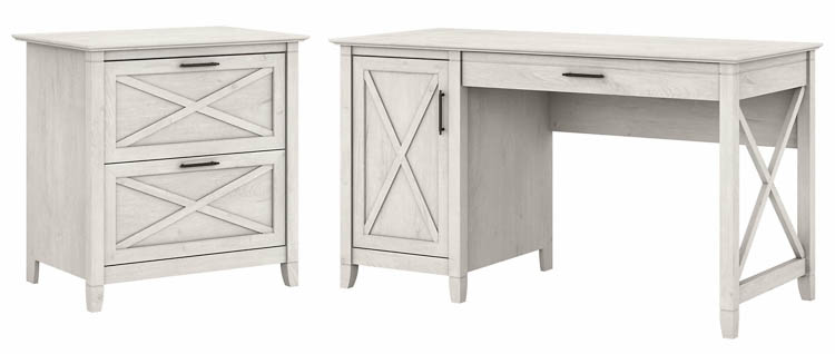 54in W Computer Desk with Storage and 2 Drawer Lateral File Cabinet by Bush