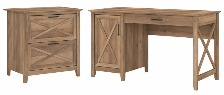 54in W Computer Desk with Storage and 2 Drawer Lateral File Cabinet by Bush