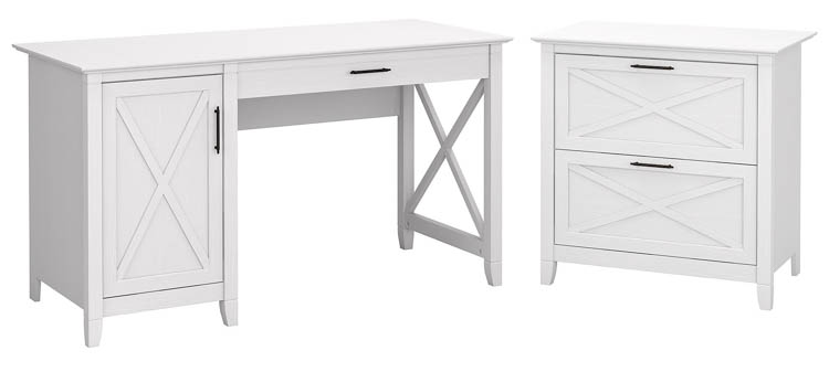 54in W Computer Desk with Storage and 2 Drawer Lateral File Cabinet by Bush