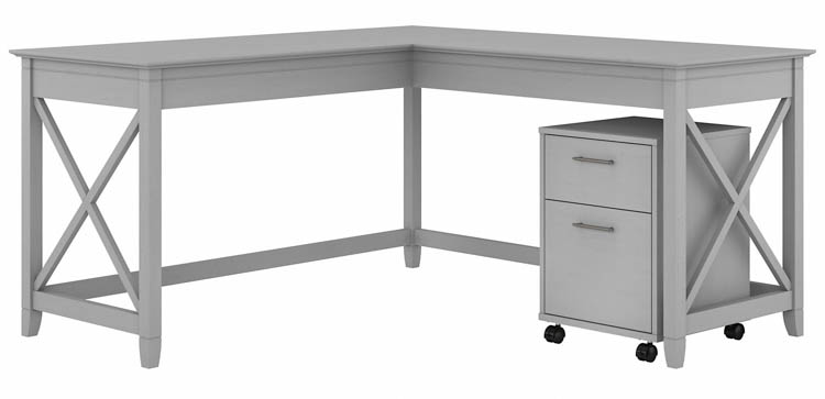 60in W L-Shaped Desk with Mobile File Cabinet by Bush