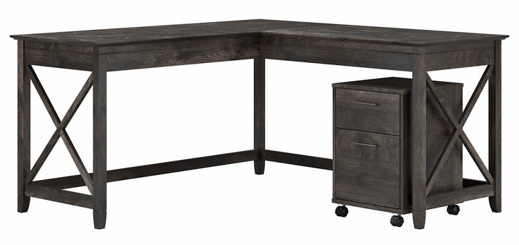 60in W L-Shaped Desk with Mobile File Cabinet by Bush