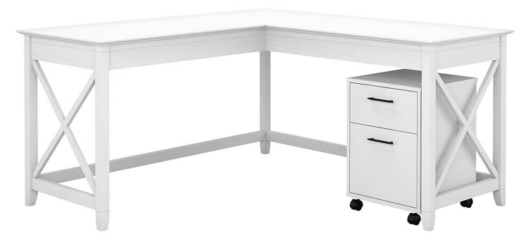 60in W L-Shaped Desk with Mobile File Cabinet by Bush