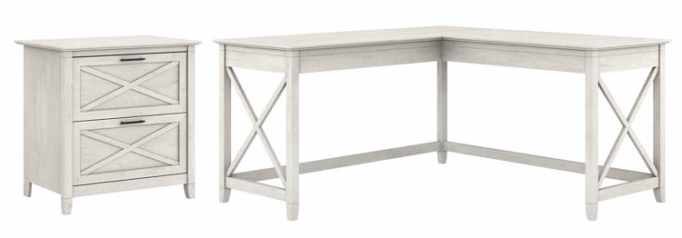 60in W L-Shaped Desk with Lateral File Cabinet by Bush