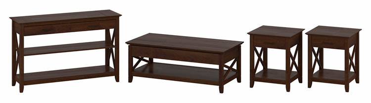 Lift Top Coffee Table Desk with Console Table and End Tables by Bush