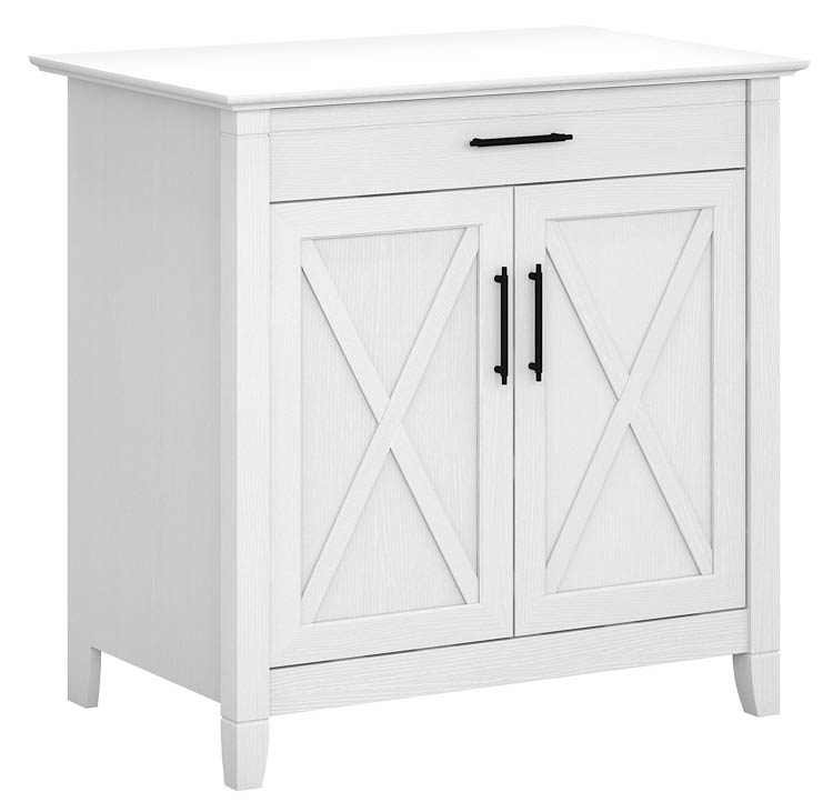 Secretary Desk with Keyboard Tray and Storage Cabinet by Bush