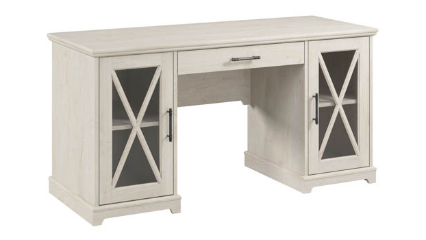 60in W Farmhouse Desk with Storage and Keyboard Tray by Bush Furniture