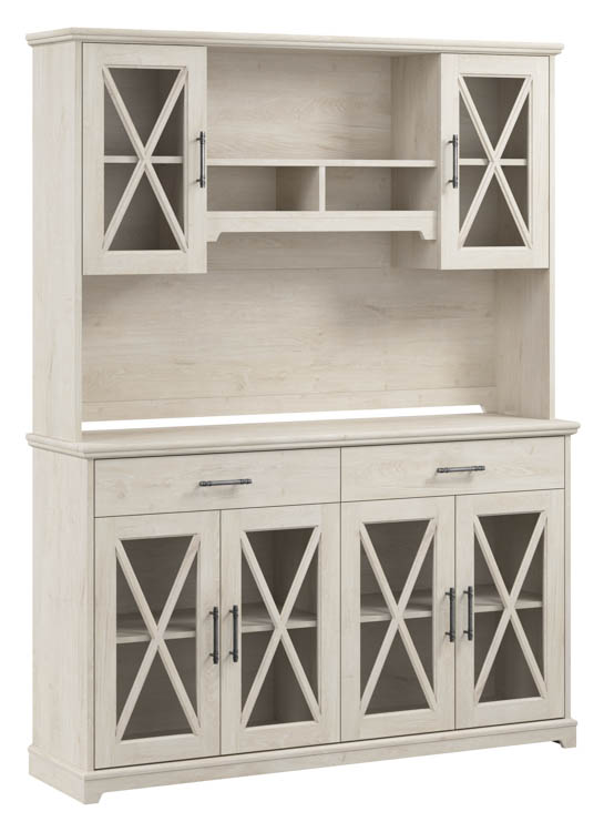 60in W Farmhouse Sideboard Buffet Cabinet with Hutch by Bush
