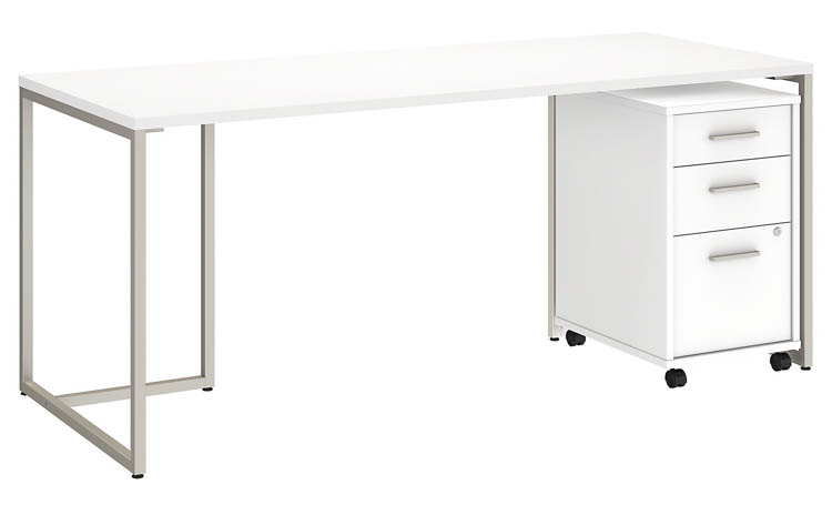 72in W Table Desk with 3 Drawer Mobile File Cabinet by Bush
