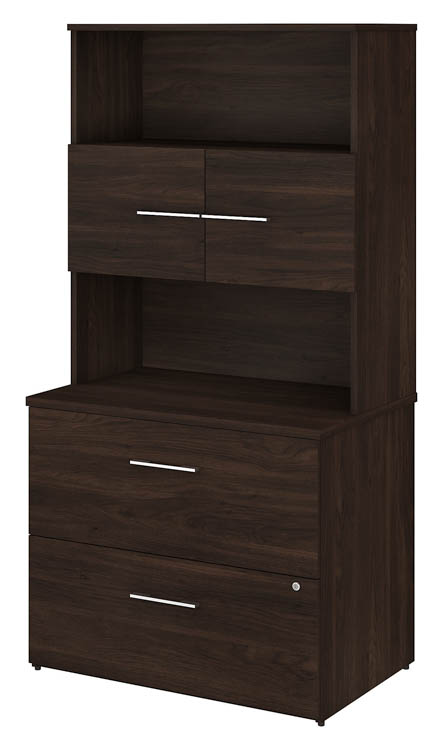 36in W 2 Drawer Lateral File Cabinet - Assembled, with Hutch by Bush