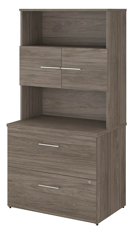 36in W 2 Drawer Lateral File Cabinet - Assembled, with Hutch by Bush