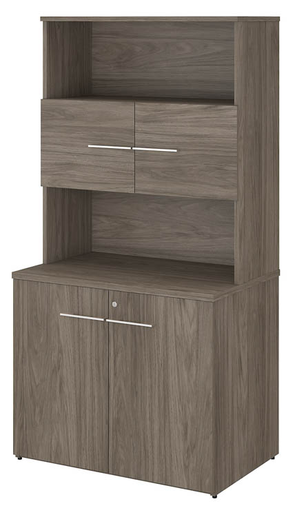 36in W Tall Storage Cabinet with Doors and Shelves by Bush