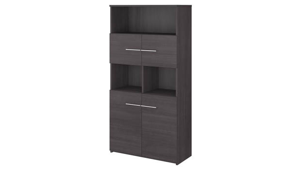 5 Shelf Bookcase with Doors by Bush Furniture