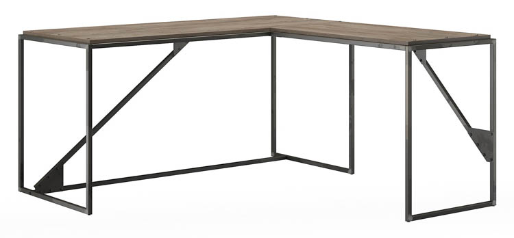 62in W L-Shaped Industrial Desk by Bush