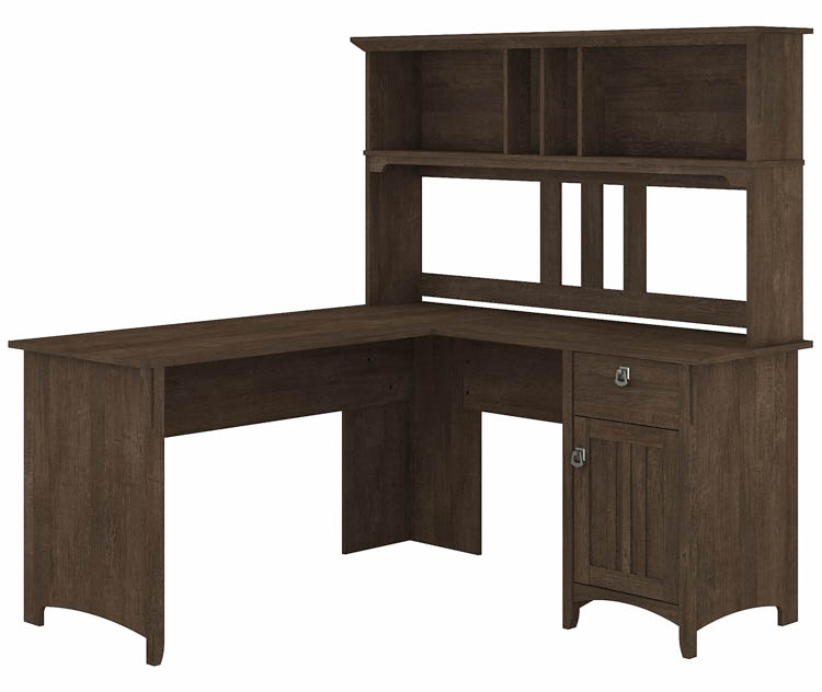 60in W L-Shaped Desk with Hutch by Bush