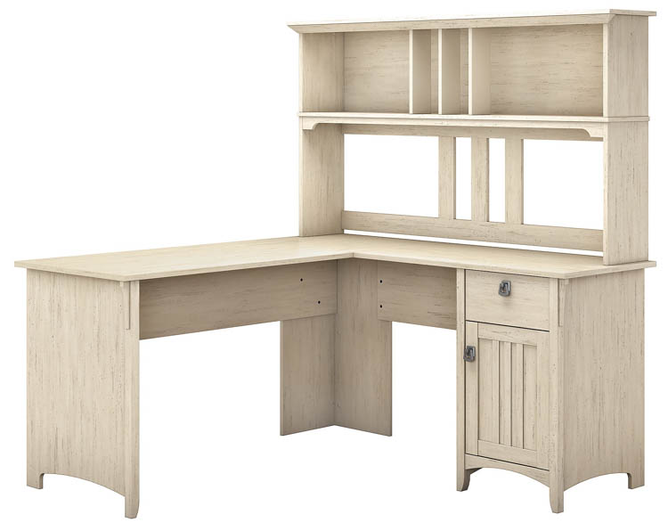 60in W L-Shaped Desk with Hutch by Bush