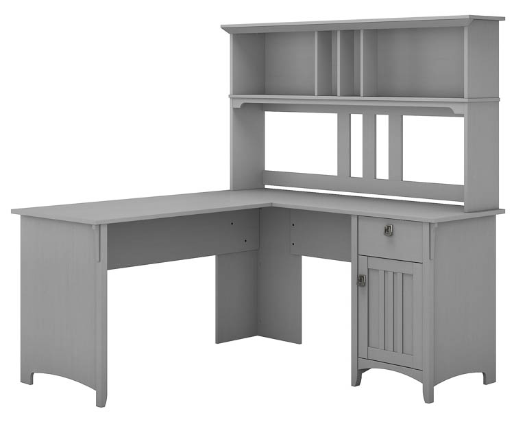 60in W L-Shaped Desk with Hutch by Bush