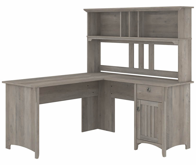 60in W L-Shaped Desk with Hutch by Bush