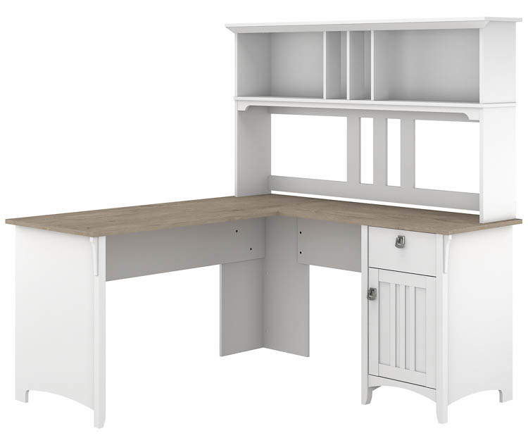 60in W L-Shaped Desk with Hutch by Bush