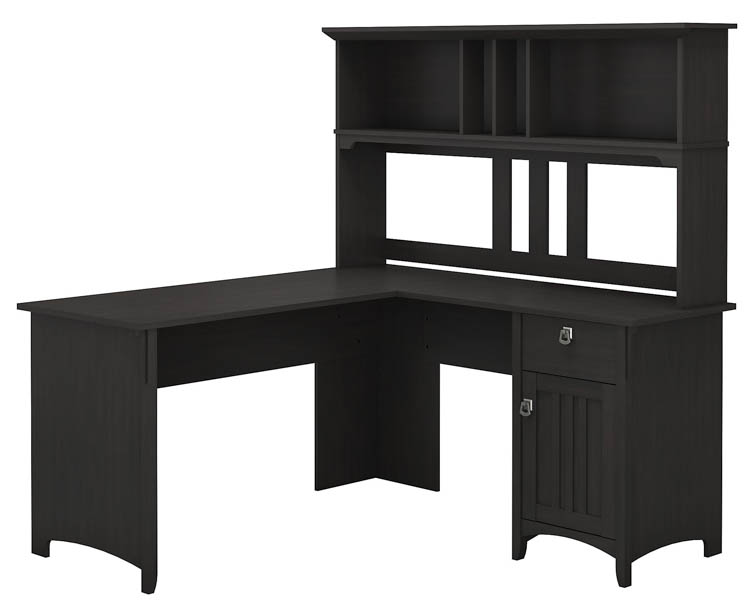 60in W L-Shaped Desk with Hutch by Bush