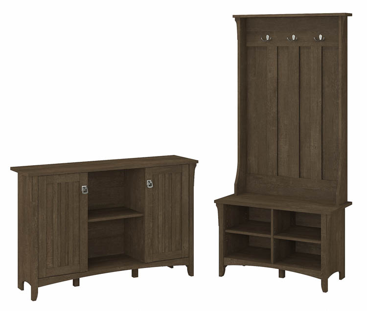 Entryway Storage Set with Hall Tree / Shoe Bench and Accent Cabinet by Bush