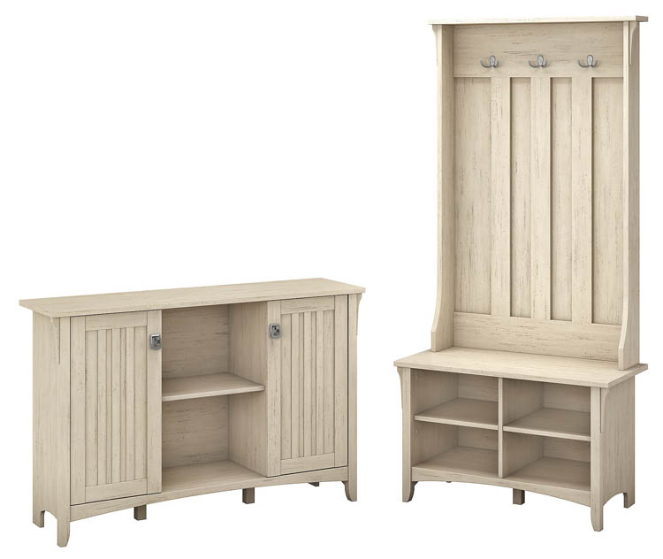 Entryway Storage Set with Hall Tree / Shoe Bench and Accent Cabinet by Bush