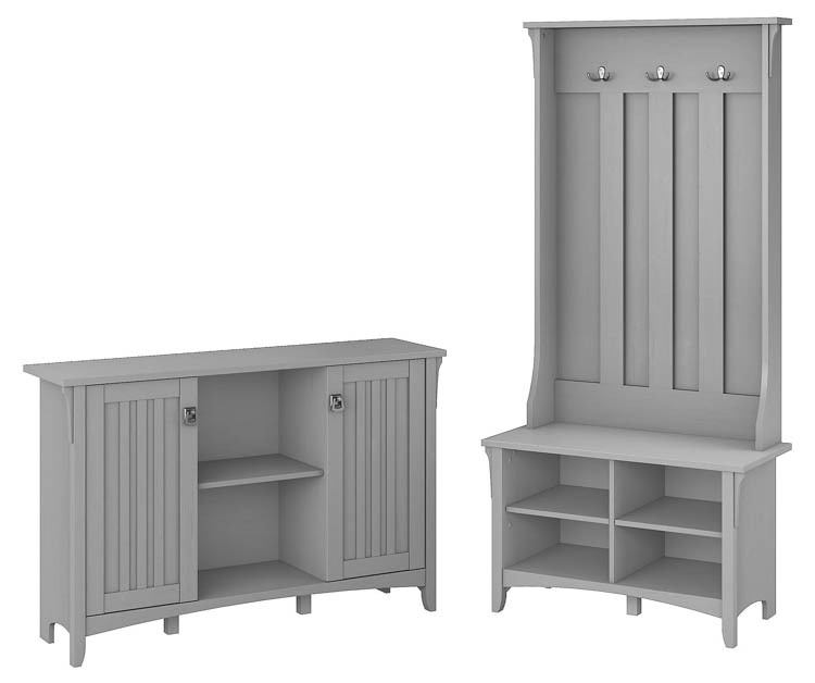Entryway Storage Set with Hall Tree / Shoe Bench and Accent Cabinet by Bush