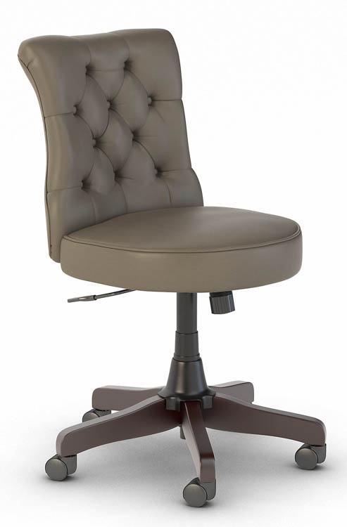 Mid Back Tufted Leather Office Chair by Bush
