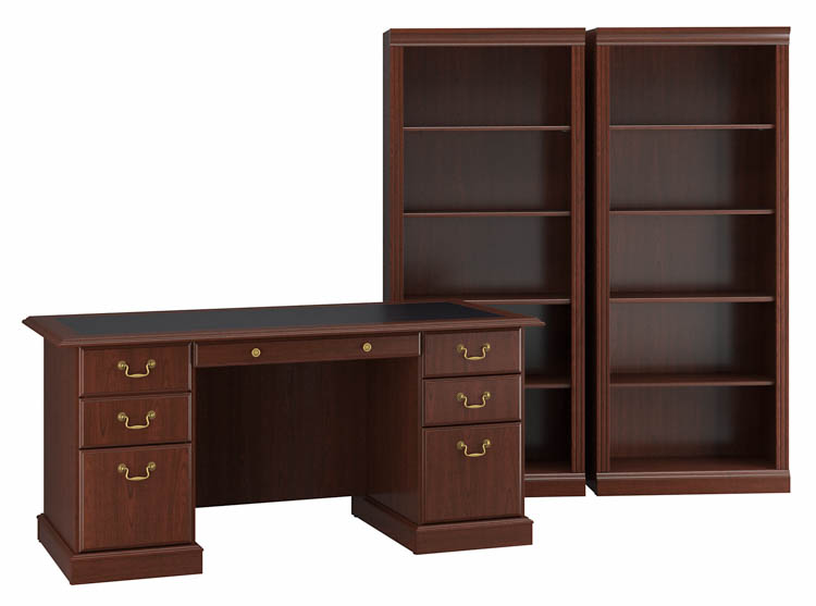 Executive Desk and Bookcase Set by Bush