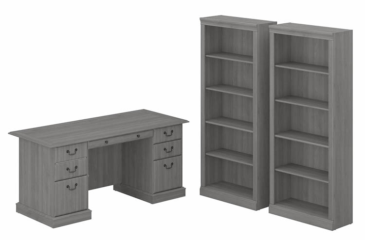 Executive Desk and Bookcase Set by Bush