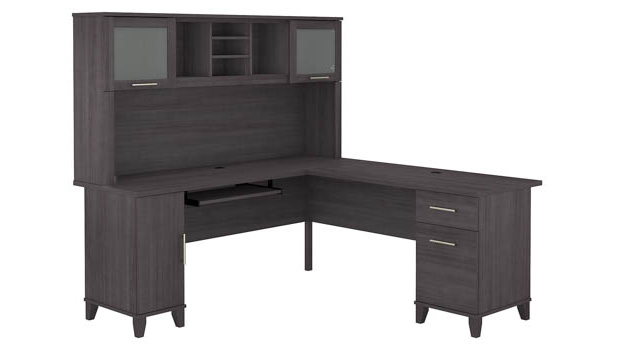 72in W L-Shaped Desk with Hutch by Bush Furniture