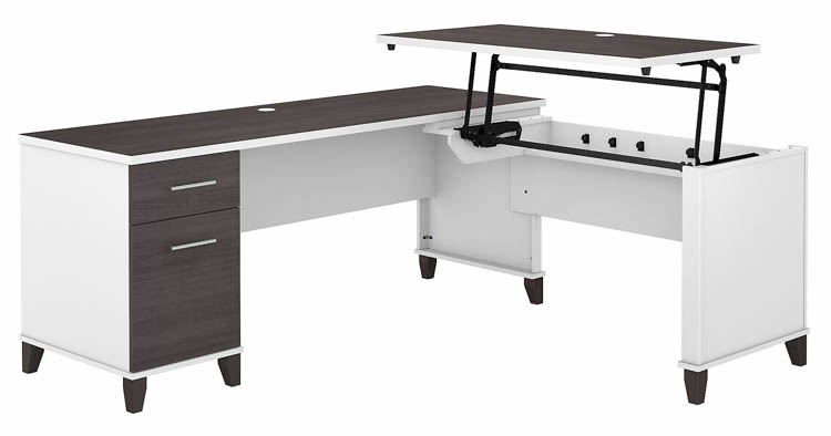 6ft W 3 Position Sit to Stand L-Shaped Desk by Bush