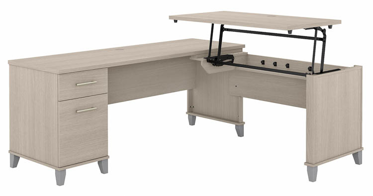 6ft W 3 Position Sit to Stand L-Shaped Desk by Bush